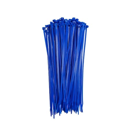 South Main Hardware Cable Tie, 11 in L, 3 in Max Bundle Dia., Blue, Nylon, 75 lb Strength, 100 PK 220167